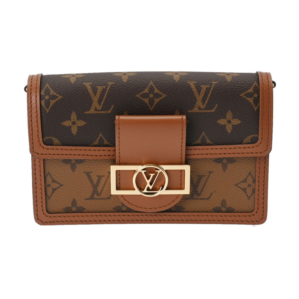 Louis Vuitton Monogram Reverse Portefeuille Wallet Dauphine Brown Shoulder Bag